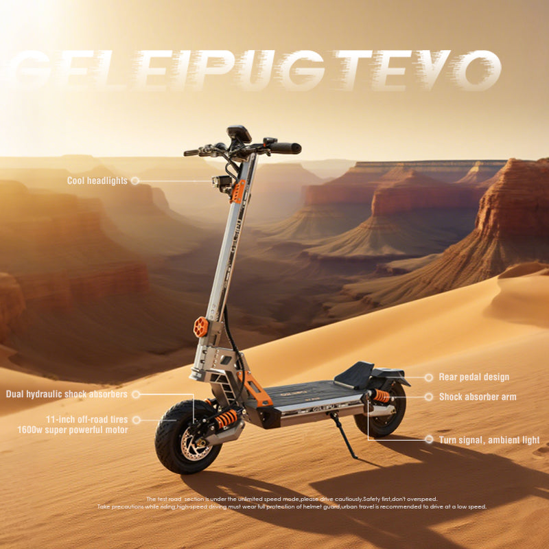 GELEIPU GTEVO 11" All-Terrain Electric Scooter 1600W*2 Dual Motors 60V 36Ah Battery