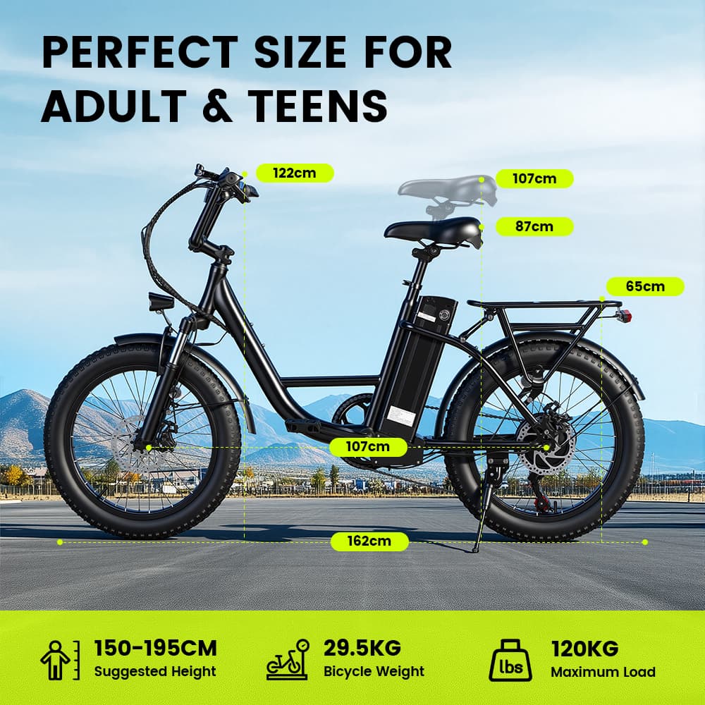 GLEERIDE EC540 20" Electric City Bike Peak 1000W Motor 48V 13Ah/15Ah Battery