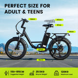 GLEERIDE EC540 20" Electric City Bike Peak 1000W Motor 48V 13Ah/15Ah Battery