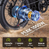GLEERIDE EC540 20" Electric City Bike Peak 1000W Motor 48V 13Ah/15Ah Battery