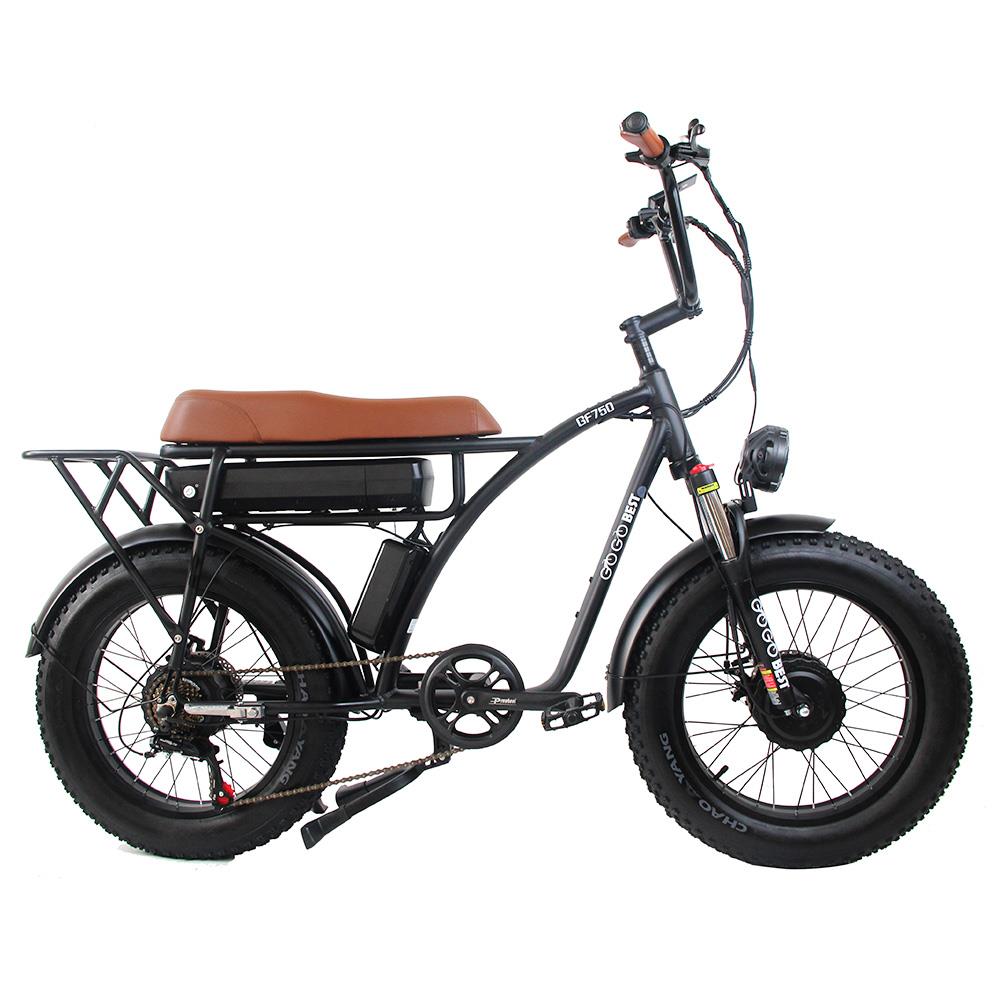 GOGOBEST GF750 20*4'' Bicicleta eléctrica todo terreno con neumático ancho 1000W*2 Motores duales Batería de 48V 17.5Ah