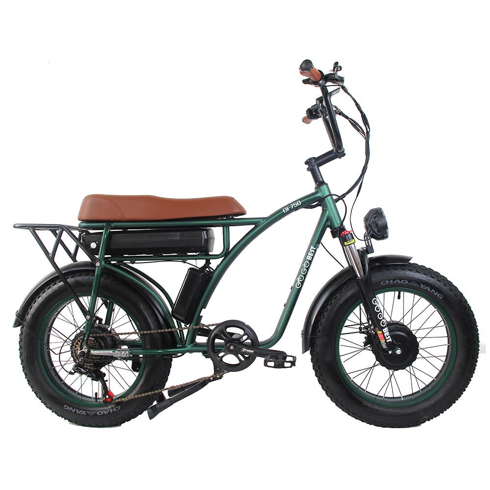 GOGOBEST GF750 20*4'' Bicicleta eléctrica todo terreno con neumático ancho 1000W*2 Motores duales Batería de 48V 17.5Ah