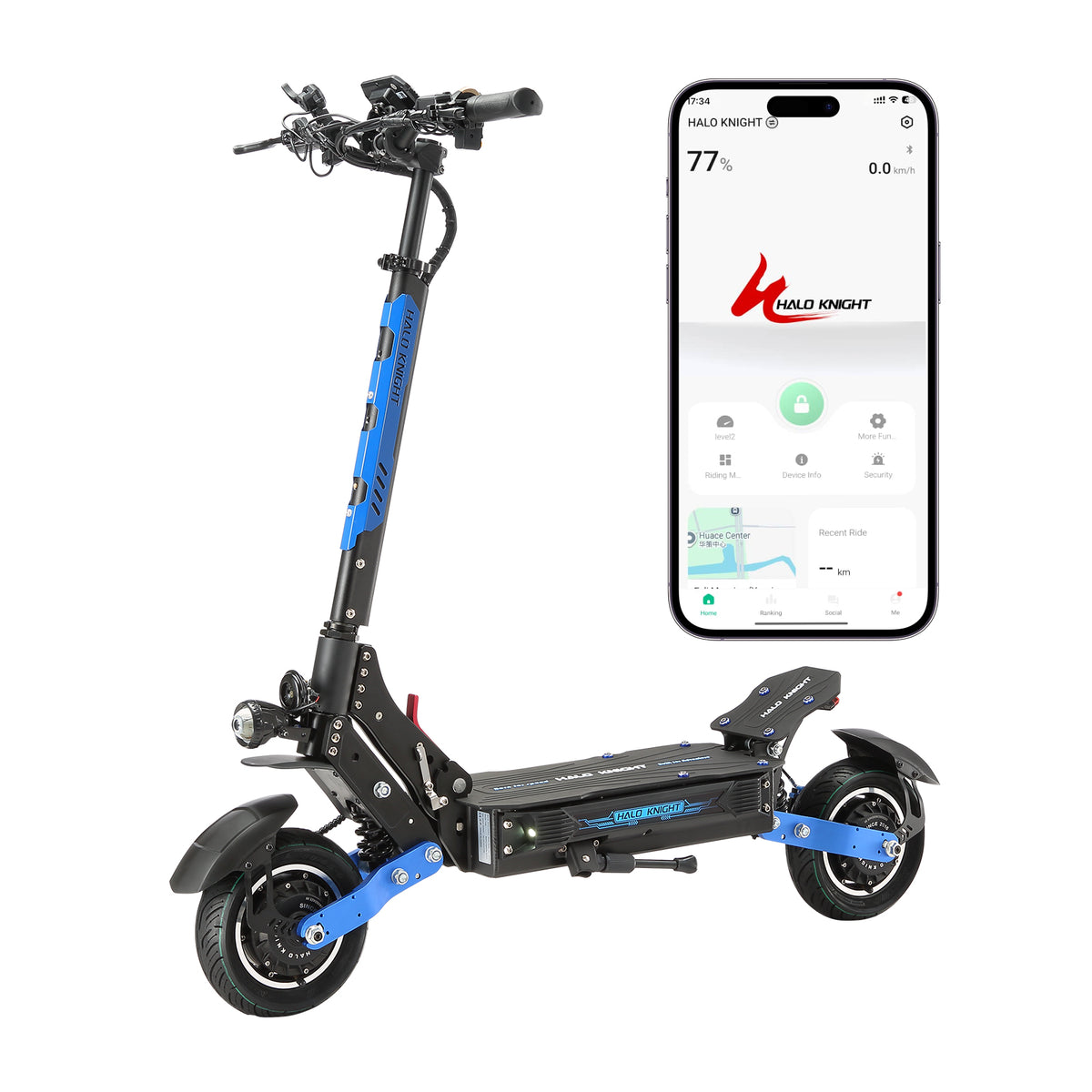 HALO KNIGHT T108(2025) 10" Foldable Electric Scooter 2400W Motor 52V 28.8Ah Battery