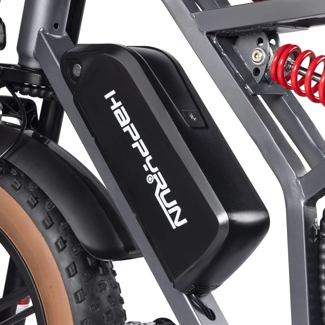 HAPPYRUN Tank G50 20" Fat Tire Electric Bike 1500W Peak Motor 48V 18Ah Battery