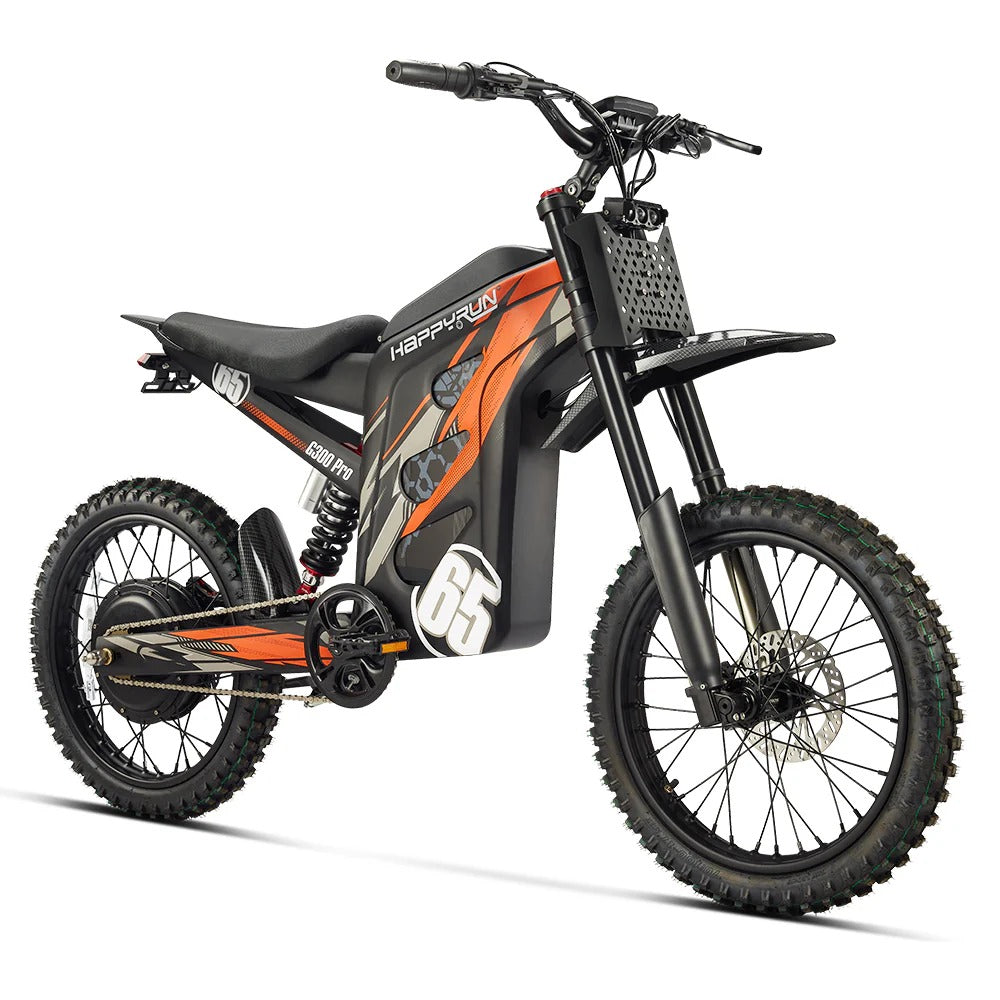 HAPPYRUN Tank G300 Pro Fat Tire Electric Bikes 6500W Peak Motor 72V 30Ah Battery