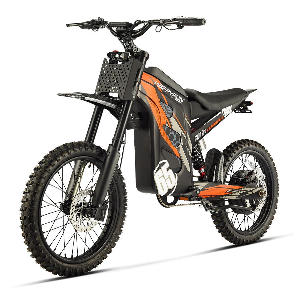 HAPPYRUN Tank G300 Pro Fat Tire Electric Bikes 6500W Peak Motor 72V 30Ah Battery