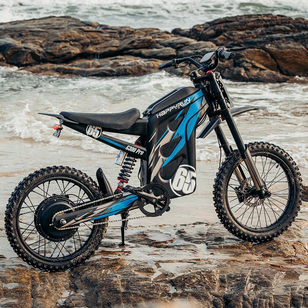 HAPPYRUN Tank G300 Pro Fat Tire Electric Bikes 6500W Peak Motor 72V 30Ah Battery