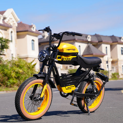 HAPPYRUN G100 Fat Tire Electric Bikes 2000W Peak Motor 38Ah Dual Batteries