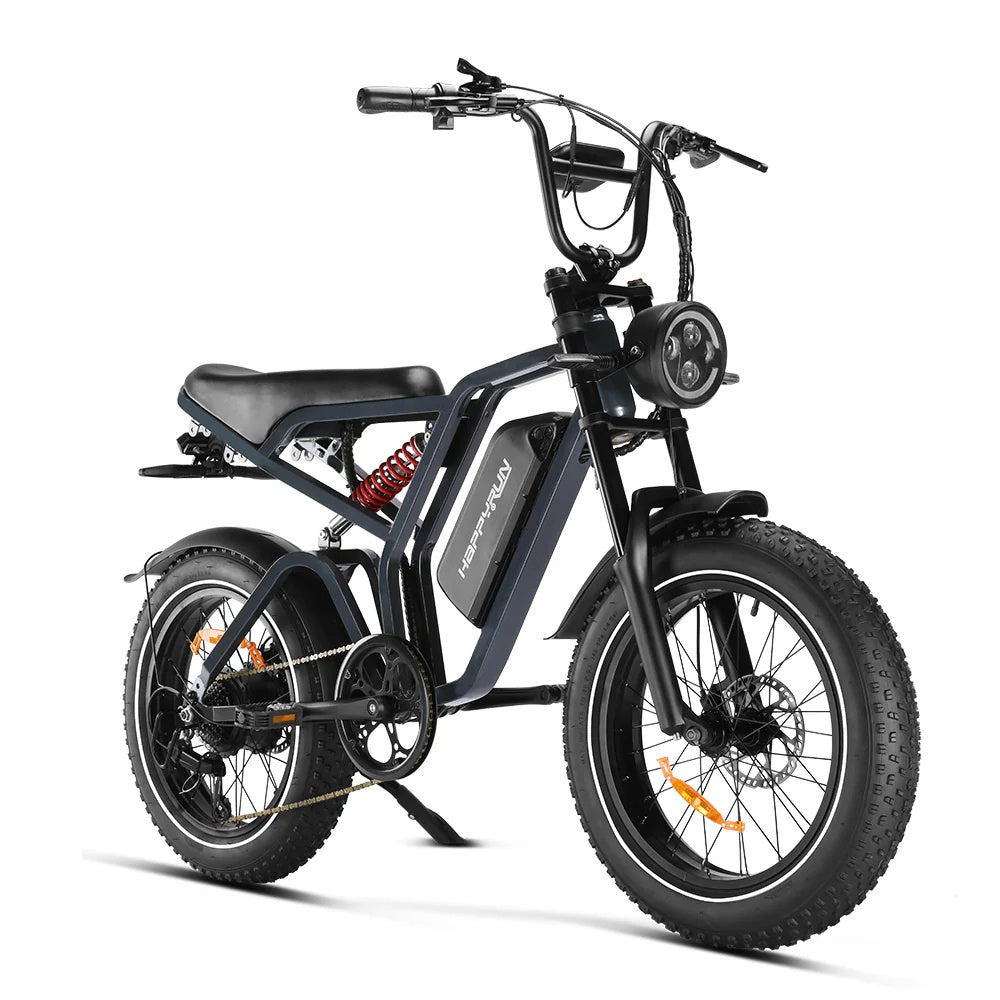 HAPPYRUN Tank G60Pro 20" Fat Tire Off Road Electric Bikes 2000W Peak Motors 48V 25Ah Battery