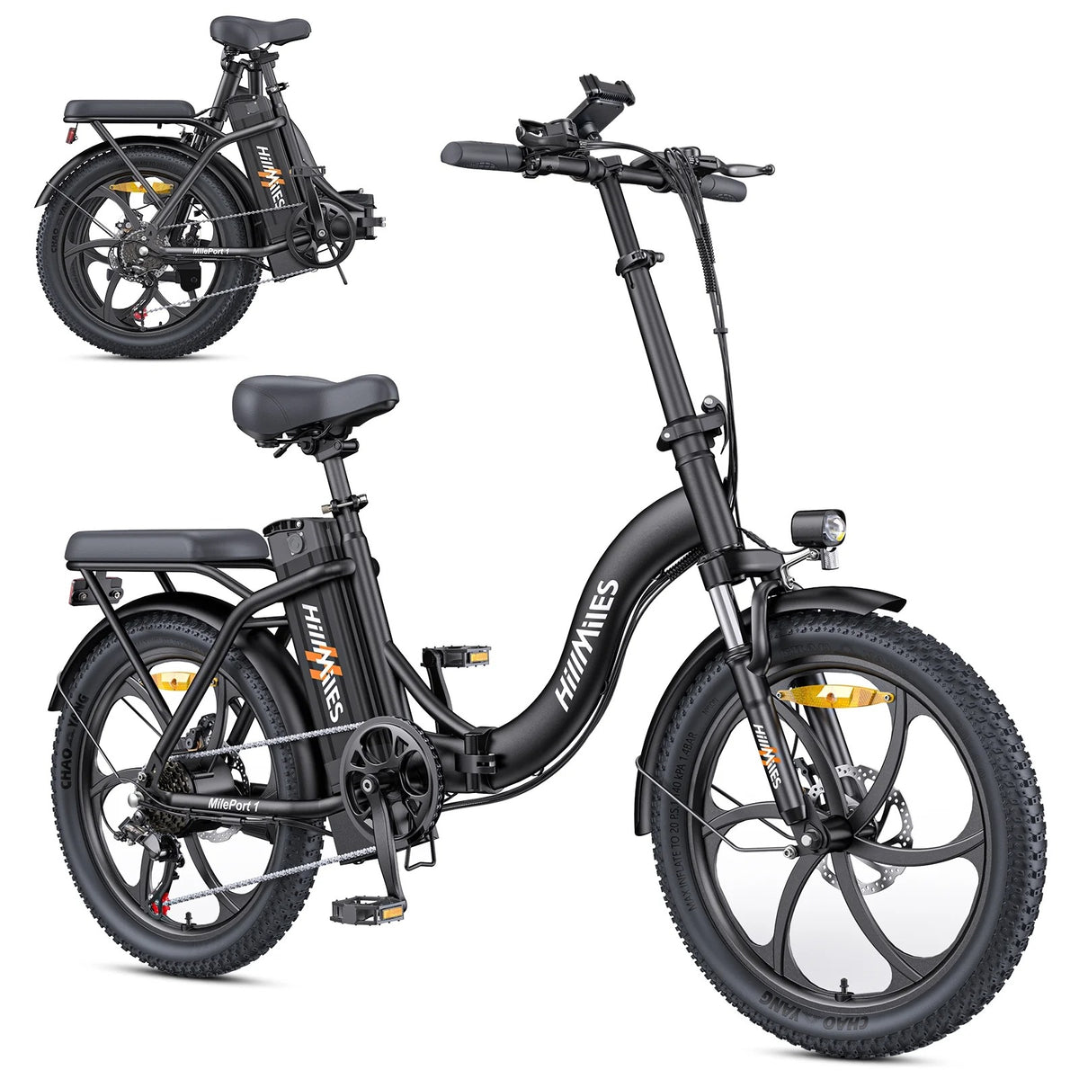 HILLMILES MilePort 1 20" Step Through Electric Bike 250W Motor 36V 13AH Battery