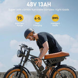 ISINWHEEL R6 20" Off Road Electric Bike 1500W Motor 48V 13Ah Battery