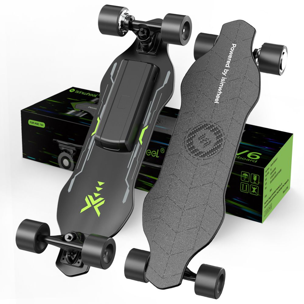 ISINWHEEL V6 Electric Skateboard with Remote Control 450W Motor 25V 2Ah Battery