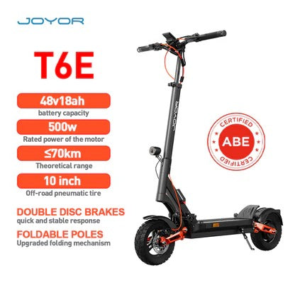 JOYOR T6E 10" Commuter Electric Scooter 500W Motor 48V 18Ah Battery (ABE)