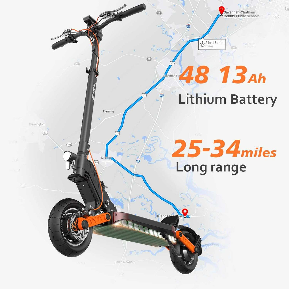 JOYOR S5-Z 10" Foldable Electric Scooter 600W Motor 48V 13Ah Battery (US)