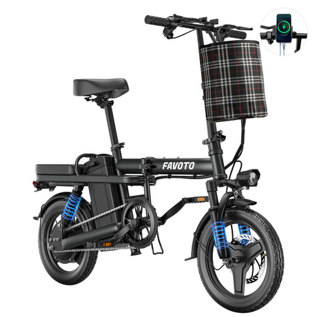 MEELOD Z9-1 14" Mini Folding Electric Bike 750W Peak Motor 48V 10.4Ah Battery