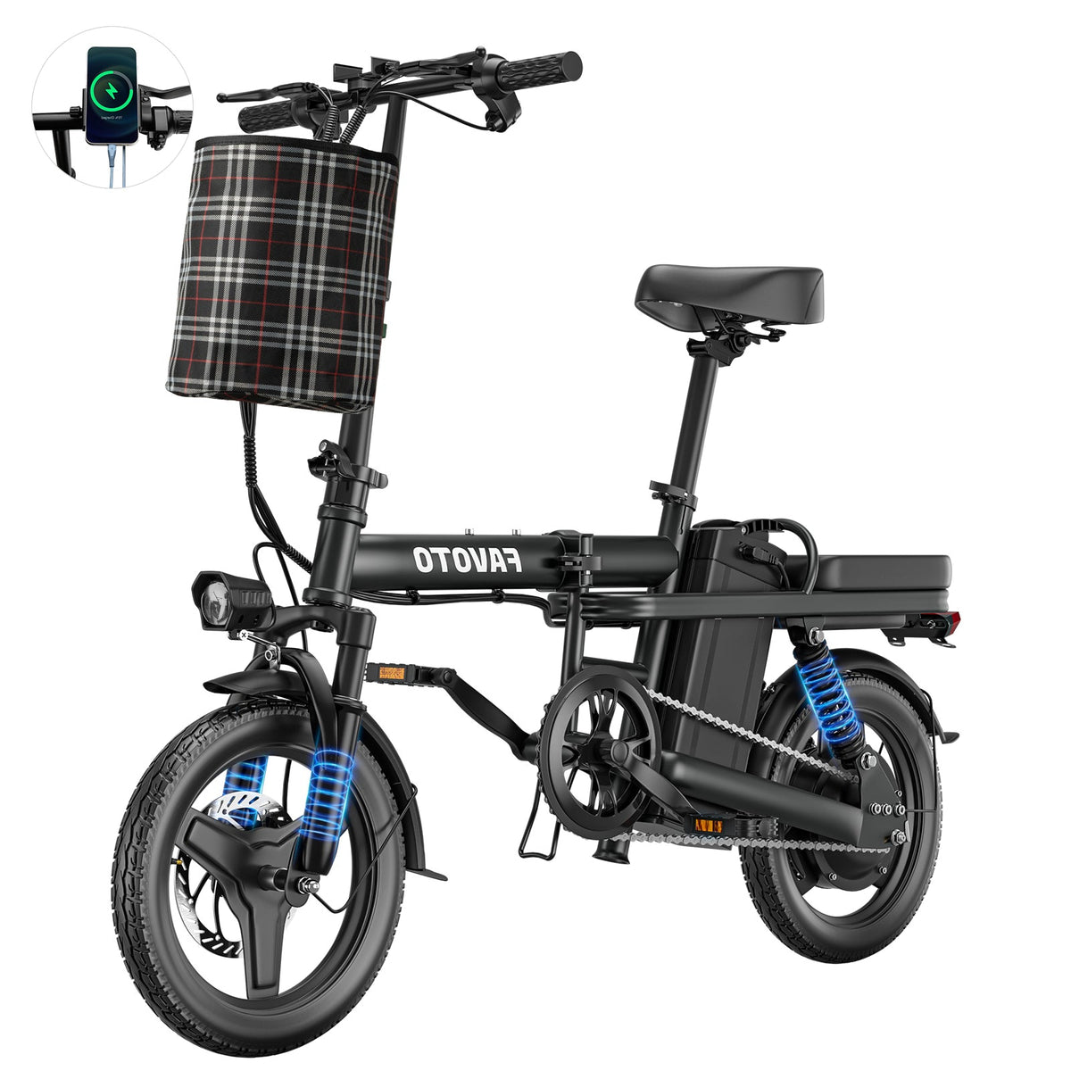 MEELOD Z9-2 14" Mini Folding Electric Bike 750W Peak Motor 48V 15.6Ah Battery