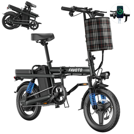 MEELOD Z9-2 14" Mini Folding Electric Bike 750W Peak Motor 48V 15.6Ah Battery