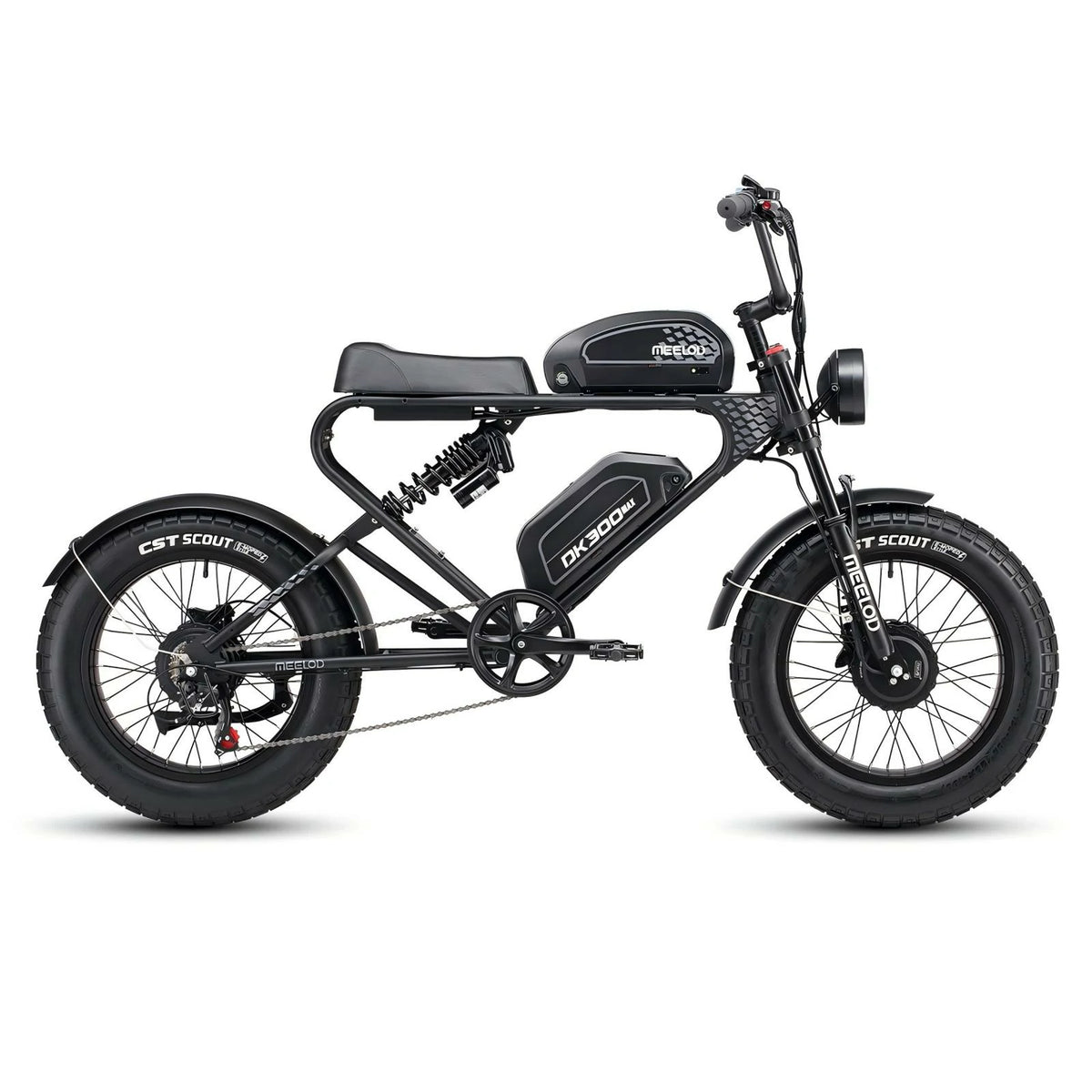 MEELOD DK300 MAX 20" Retro Moped Style Electric Bike 2400W Peak Dual Motors 48V 20Ah Dual Batteries