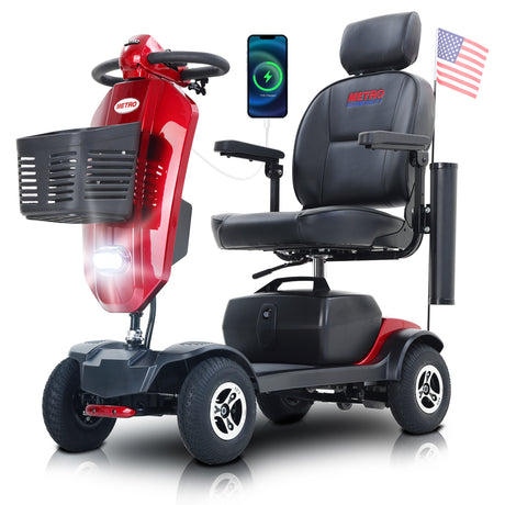 METRO MOBILITY MAX PLUS 9" 4 Wheel Electric Mobility Scooter  300W Motor 24V 20Ah Battery