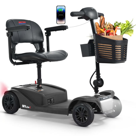 METRO MOBILITY M1 LiteX 8" 4 Wheel Travel Scooters 250W Motor 24V 12Ah Battery