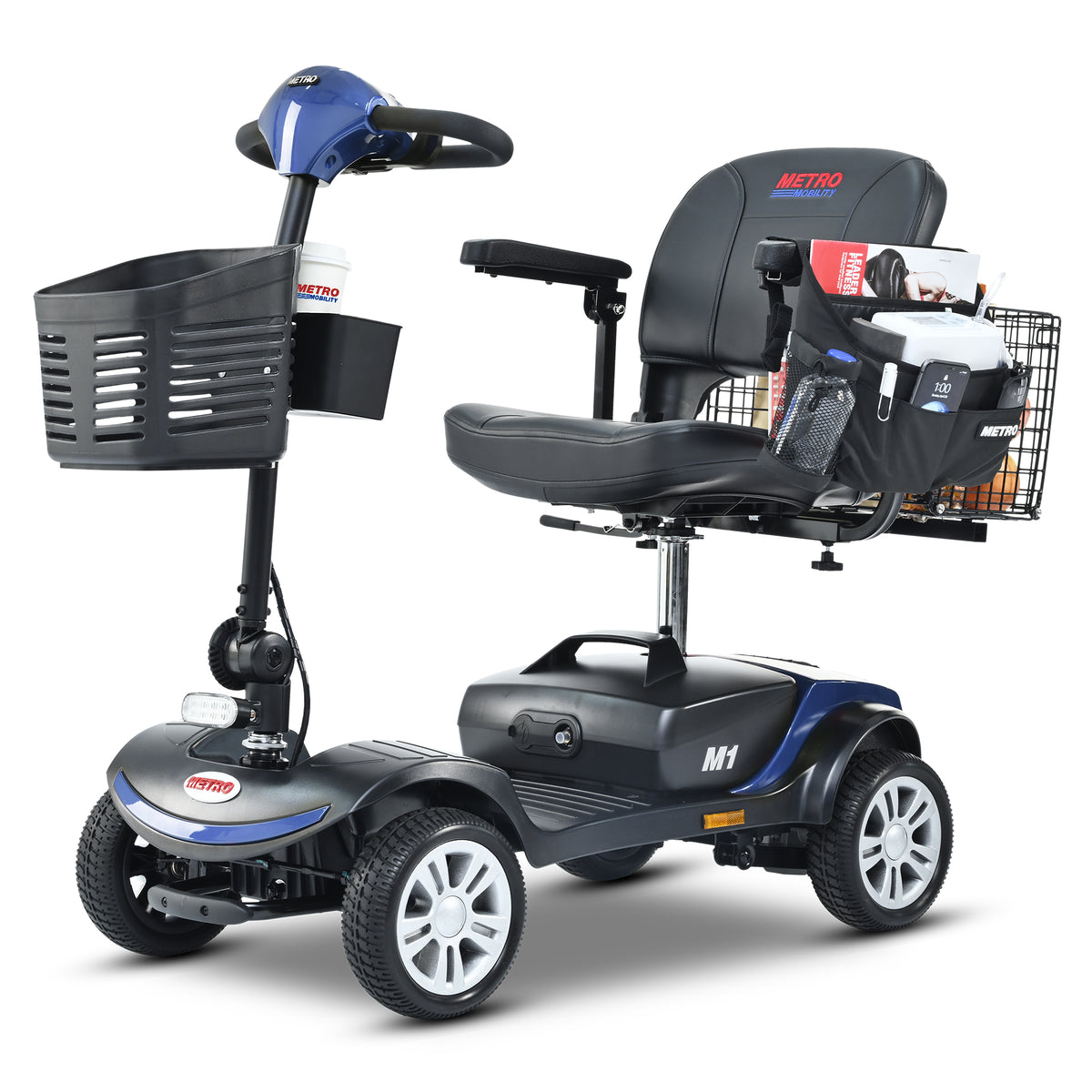 METRO MOBILITY M1 9" 4 Wheel Mobility Electric Wheelchairs 300W Motor 24V 12Ah Battery