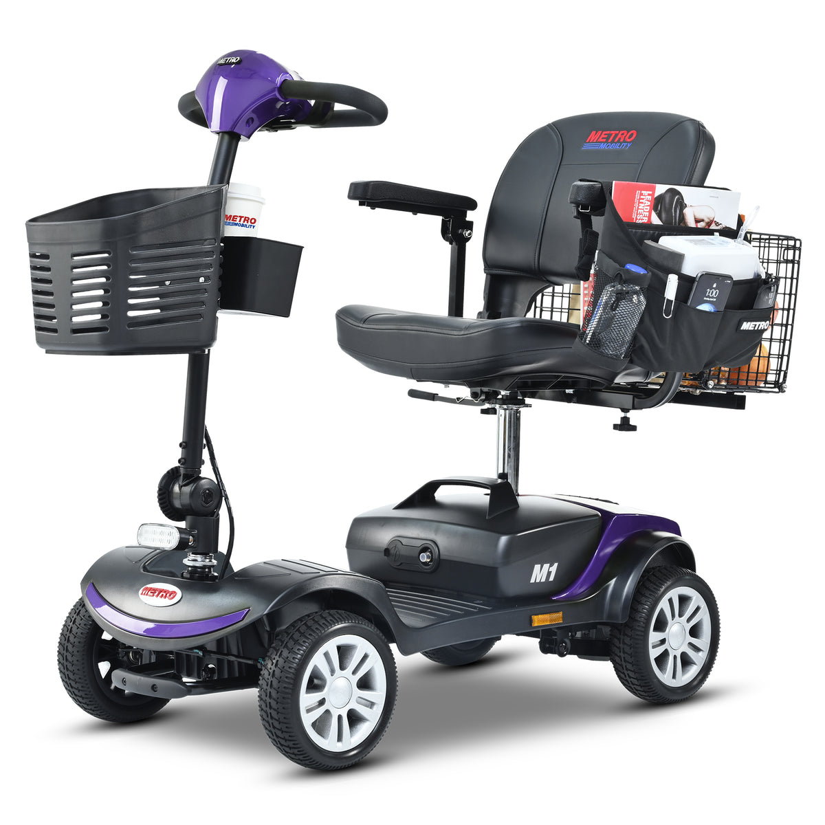 METRO MOBILITY M1 9" 4 Wheel Mobility Electric Wheelchairs 300W Motor 24V 12Ah Battery