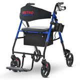 METRO MOBILITY M913P 4-Wheel Rollator Walker with Seat & Basket