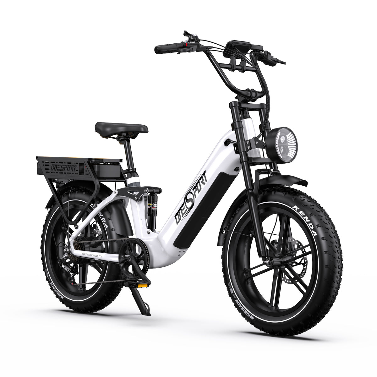 ONESPORT OT08 PRO 20" Full Suspension Fat Tire Electric Bike 500W  Motor 48V 18Ah*2 Dual Battery