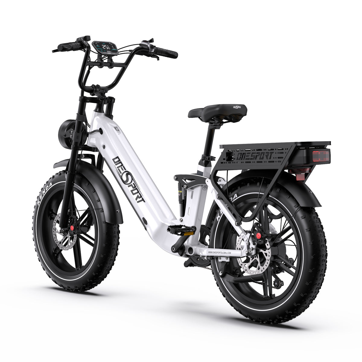 ONESPORT OT08 PRO 20" Full Suspension Fat Tire Electric Bike 500W  Motor 48V 18Ah*2 Dual Battery