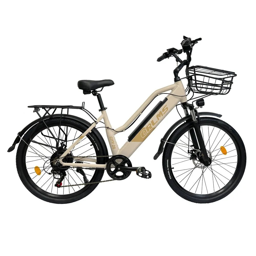 ORLMS CITY BIKE 26" Step-through E-Bike For Women 500W Motor 48V 15AH Battery