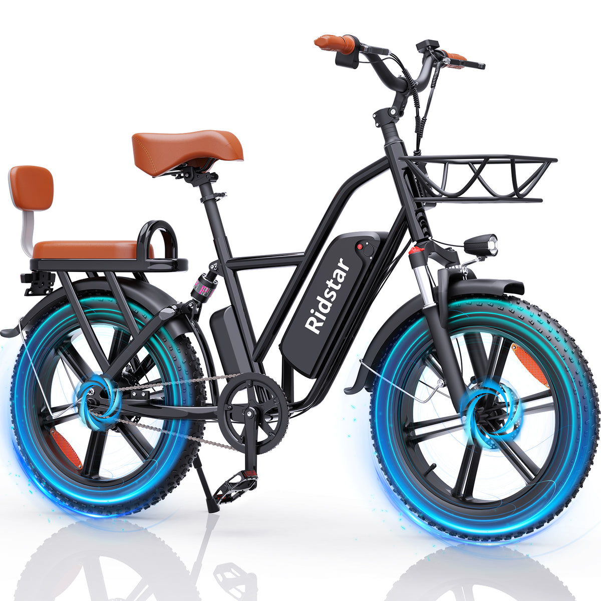 YVY FM001 20" 1000W Motor 2 Seater Fat Tire Electric Bike 48V 15Ah Battery