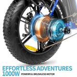 YVY MN20 20" Fat Tire Folding Electric Bike 1000W Motor 48V 15Ah/20Ah Battery