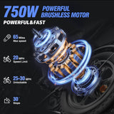 YVY Q16 16" Fat Tires Electric-Bikes-750W Motor 48v 20Ah Battery