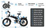 RIDSATR H20 20" Foldble Electric Bike 1000W Motor 48V 15Ah Battery