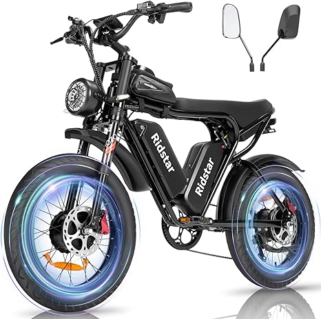 RIDSTAR Q20 Pro 20" Fat Tires Electric Bikes 2*1000W Motor 52V 20Ah Dual Battery
