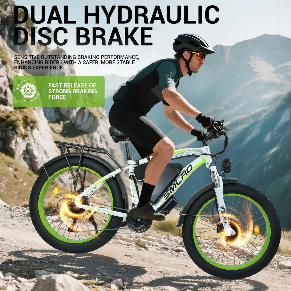 ORLMS XDC600 26" Off-road Electric Bike Dual Motor 2000W 52V 30Ah Battery