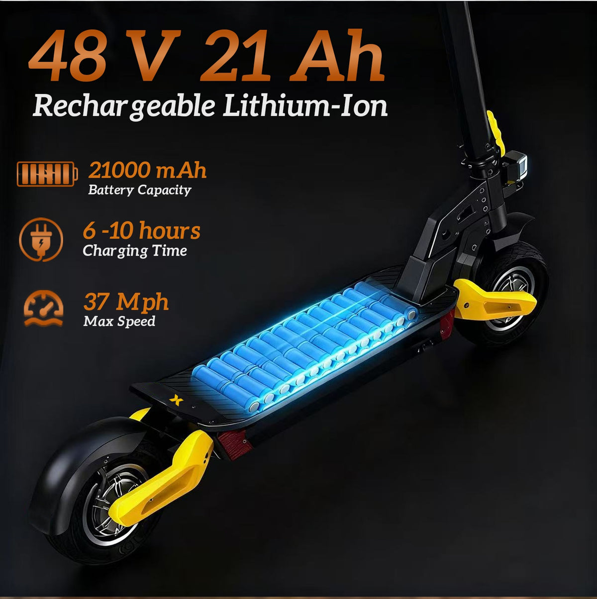 TOOINS X2 10" Electric Scooter Dual Motor 2000W 48V 21Ah Battery