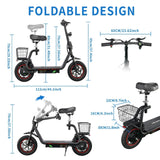 TWOFISH M5 Pro-S 12" Seated E-Scooter 500W Motor 48V 13Ah Battery