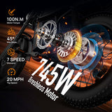 URLIFE T2 20" Off Road Electric Bike 745W Motor 48V 15.6Ah Battery (US Version)