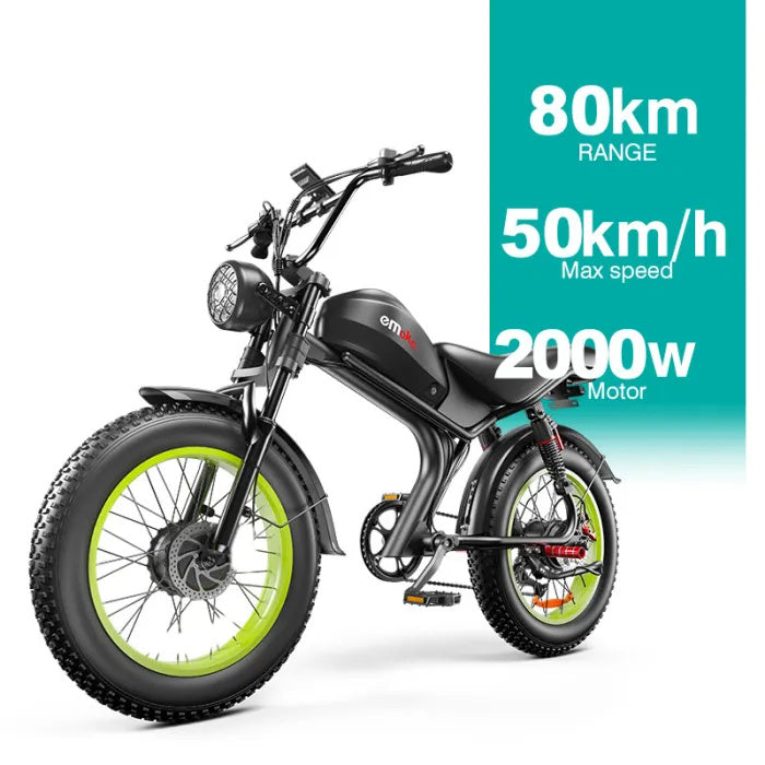 EMOKO C93 20" Fat Tire Electric Off-Road Bike 2000W Dual Motor 48V 23Ah Battery
