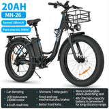 RIDSTAR MN26 26" Fat Tires Electric City Bike 1500W Motor 48V 20Ah Battery