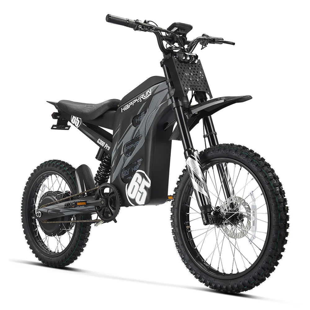 HAPPYRUN Tank G300 Pro Fat Tire Electric Bikes 6500W Peak Motor 72V 30Ah Battery