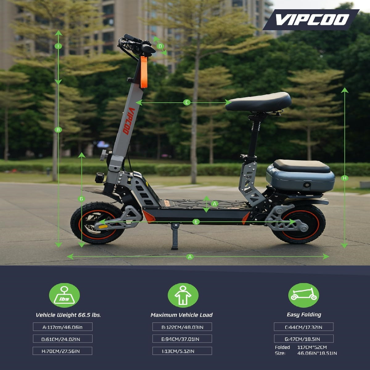 HONEYWHALE VS2 10" Commuter Electric Scooter 700W Motor 48V 13Ah Battery