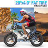 YVY C20 20" Fat Tires Electric Bikes 1500W Motor 48V 20Ah Battery