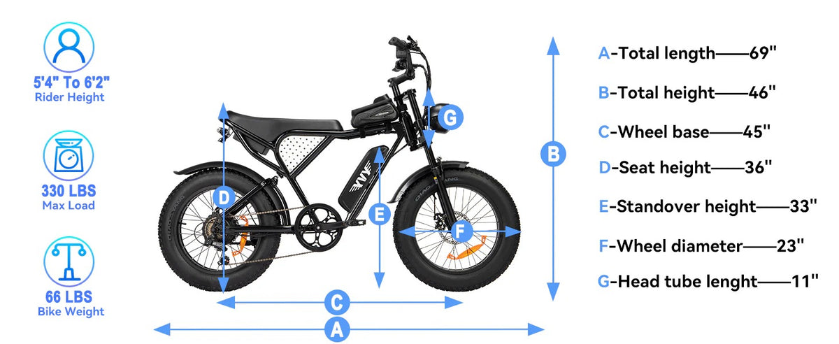 YVY C20Lite 20" Fat Tires Electric Bikes 1000W Motor 48V 15Ah Battery