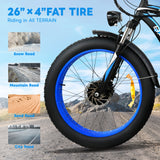 poleejiek fat tire electric bike supports walking on snow road, mountain road, sand road, city road